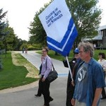 Fred Antczak carrying the CLAS banner